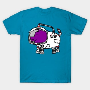 Astronaut Space Pilot Sci Fi Purple Pig T-Shirt